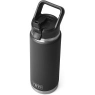 YETI Rambler 26 oz Bottle, Vacuum Insulated, Stainless Steel with Straw Cap, Black