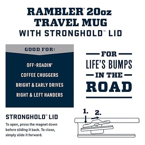 예티 YETI Rambler 20 oz Travel Mug, Stainless Steel, Vacuum Insulated with Stronghold Lid, Cosmic Lilac