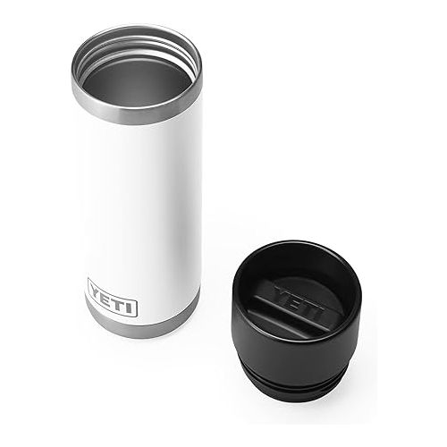 예티 YETI Rambler 18 oz Bottle, Stainless Steel, Vacuum Insulated, with Hot Shot Cap, White