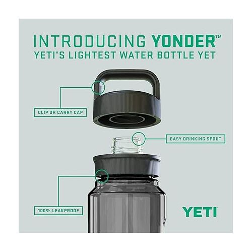 예티 YETI Yonder 1L/34 oz Water Bottle with Yonder Chug Cap, Charcoal