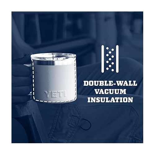 예티 YETI Rambler 14 oz Mug, Vacuum Insulated, Stainless Steel with MagSlider Lid, Stainless