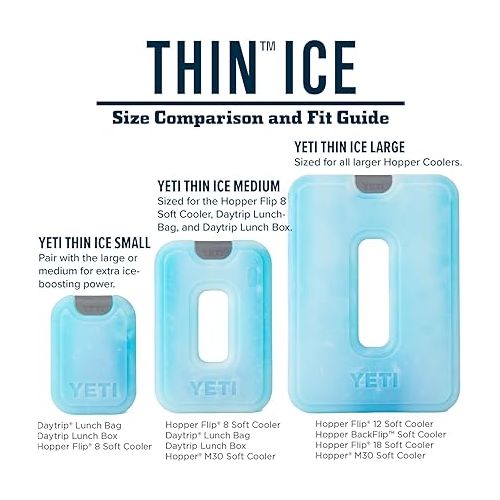 예티 YETI Thin ICE Refreezable Reusable Cooler Ice Pack, Large