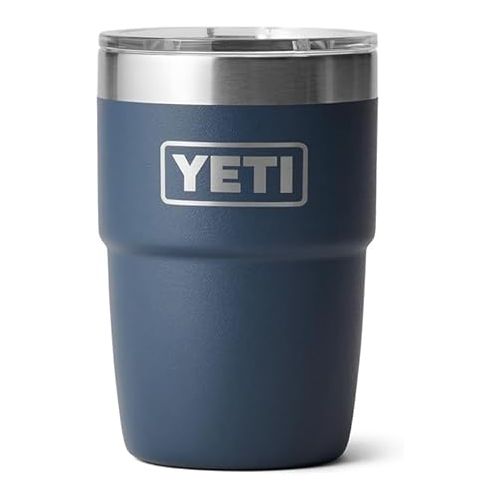 예티 YETI Rambler 8 oz Stackable Cup, Stainless Steel, Vacuum Insulated Espresso Cup with MagSlider Lid, Navy