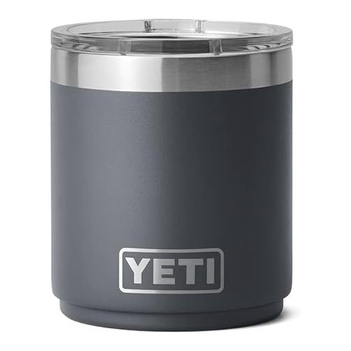 예티 YETI Rambler 10 oz Stackable Lowball 2.0, Vacuum Insulated, Stainless Steel with MagSlider Lid, Charcoal