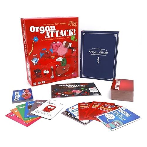 예티 The Awkward Yeti Organ Attack! Card Game, A Family Fun Game for Kids and Adults - Funny Playing Cards for Game Nights with Family of Kids and Teens