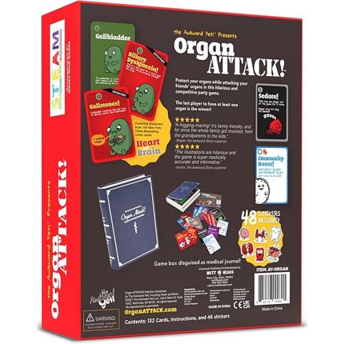 예티 The Awkward Yeti Organ Attack! Card Game, A Family Fun Game for Kids and Adults - Funny Playing Cards for Game Nights with Family of Kids and Teens