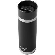 YETI Rambler 18 oz Bottle, Stainless Steel, Vacuum Insulated, with Hot Shot Cap, Black