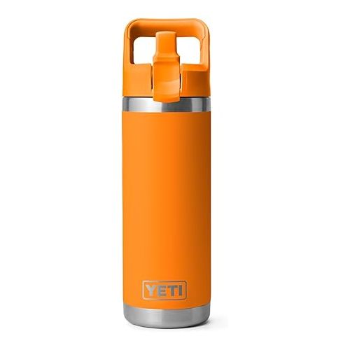 예티 YETI Rambler 18 oz Bottle, Vacuum Insulated, Stainless Steel with Straw Cap, King Crab