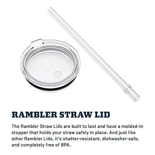 예티 YETI Straw Lid for YETI Rambler Drinkware, Shatter-Proof and Dishwasher Safe