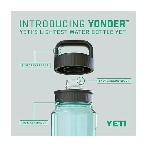 예티 YETI Yonder 750 ml/25 oz Water Bottle with Yonder Chug Cap, Seafoam