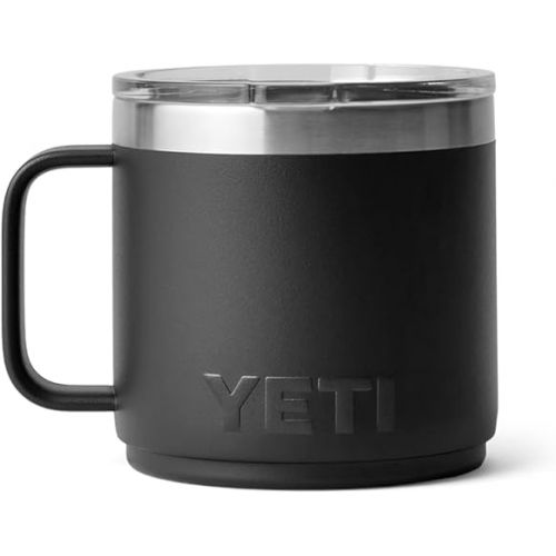 예티 YETI Rambler 14 oz Stackable Mug, Vacuum Insulated, Stainless Steel with MagSlider Lid, Black