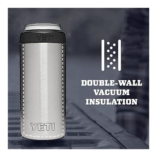 예티 YETI Rambler 12 oz. Colster Slim Can Insulator for the Slim Hard Seltzer Cans, Black