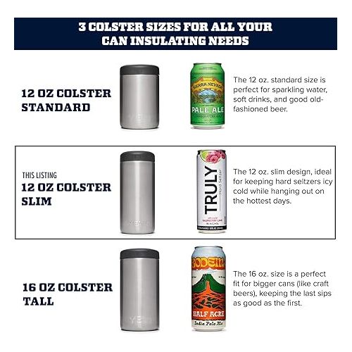 예티 YETI Rambler 12 oz. Colster Slim Can Insulator for the Slim Hard Seltzer Cans, Black