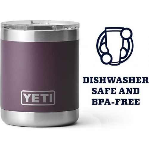 예티 YETI Rambler 10 oz Lowball, Vacuum Insulated, Stainless Steel with MagSlider Lid, Nordic Purple