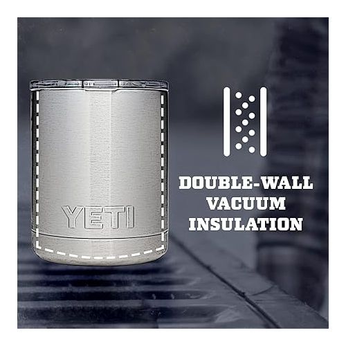 예티 YETI Rambler 10 oz Lowball, Vacuum Insulated, Stainless Steel with MagSlider Lid, Nordic Purple