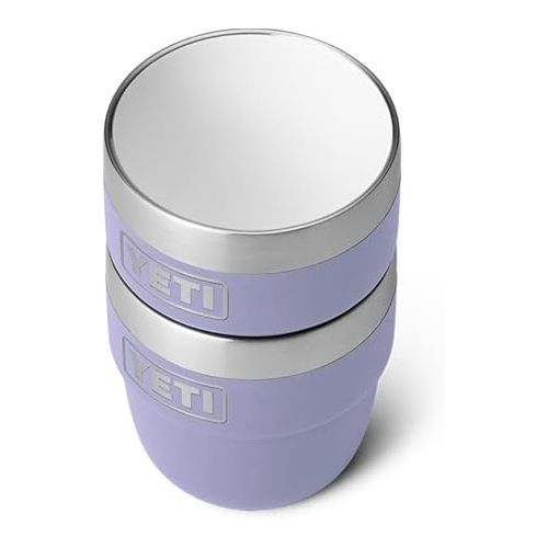 예티 YETI Rambler 4 oz Stackable Cup, Stainless Steel, Vacuum Insulated Espresso/Coffee Cup, 2 Pack, Cosmic Lilac