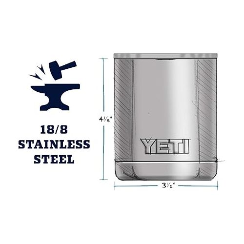 예티 YETI Rambler 10 oz Lowball, Vacuum Insulated, Stainless Steel with Standard Lid