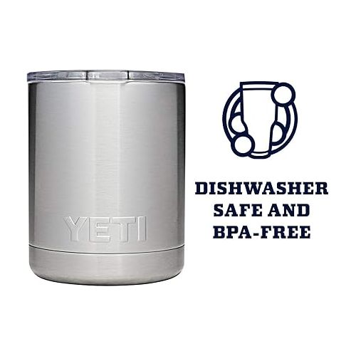 예티 YETI Rambler 10 oz Lowball, Vacuum Insulated, Stainless Steel with Standard Lid