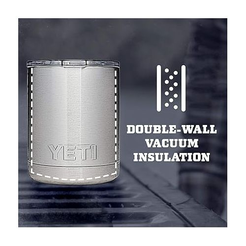 예티 YETI Rambler 10 oz Lowball, Vacuum Insulated, Stainless Steel with Standard Lid