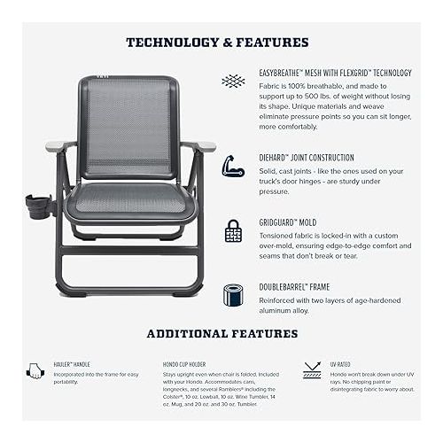 예티 YETI Hondo Base Camp Folding Chair, Charcoal