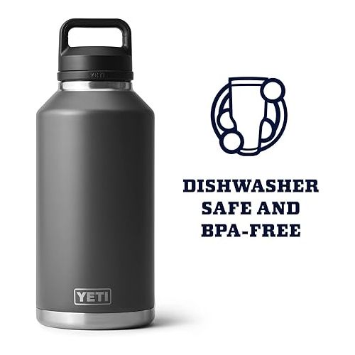 예티 YETI Rambler 64 oz Bottle, Vacuum Insulated, Stainless Steel with Chug Cap, Charcoal