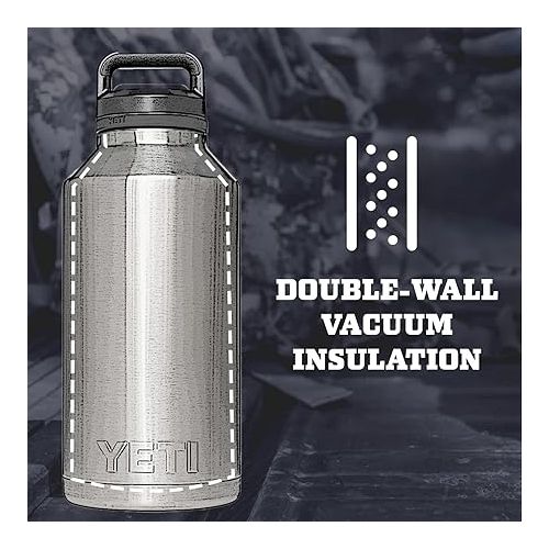 예티 YETI Rambler 64 oz Bottle, Vacuum Insulated, Stainless Steel with Chug Cap, Charcoal