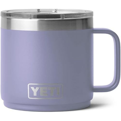 예티 YETI Rambler 14 oz Stackable Mug, Vacuum Insulated, Stainless Steel with MagSlider Lid, Cosmic Lilac