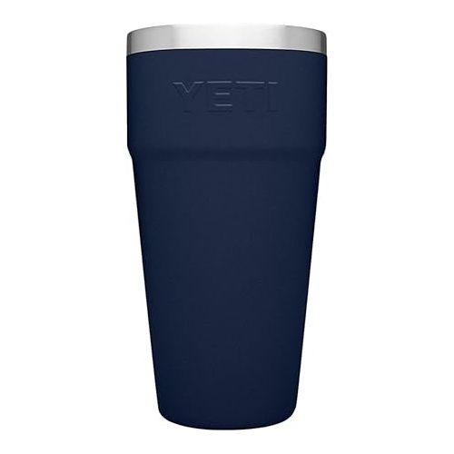 예티 YETI Rambler 26 oz Stackable Cup, Vacuum Insulated, Stainless Steel with No Lid, Navy