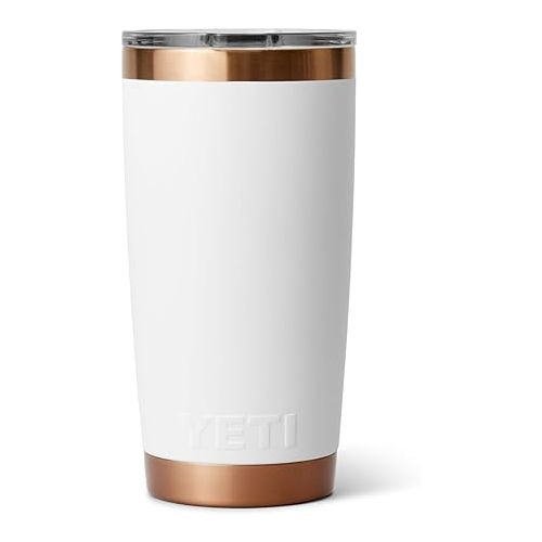 예티 YETI Rambler 20 oz Tumbler, Stainless Steel, Vacuum Insulated with MagSlider Lid, Folds of Honor - White