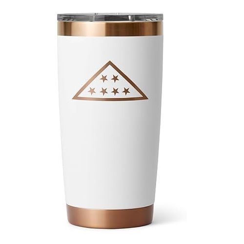 예티 YETI Rambler 20 oz Tumbler, Stainless Steel, Vacuum Insulated with MagSlider Lid, Folds of Honor - White