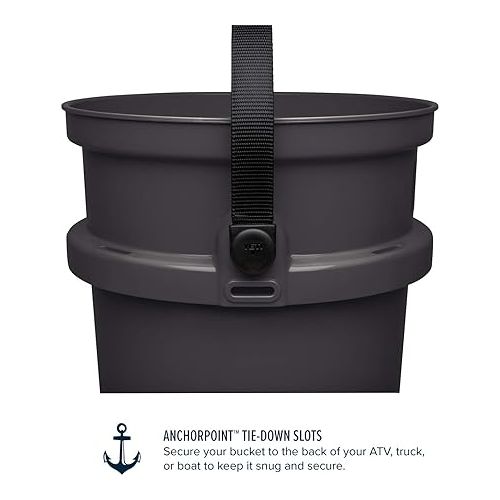 예티 YETI Loadout 5-Gallon Bucket, Impact Resistant Fishing/Utility Bucket, Charcoal