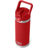 YETI Rambler 18 oz Bottle, Vacuum Insulated, Stainless Steel with Color Matching Straw Cap, Rescue Red