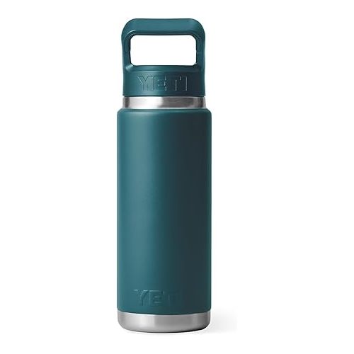 예티 YETI Rambler 26 oz Bottle, Vacuum Insulated, Stainless Steel with Color Matching Straw Cap, Agave Teal