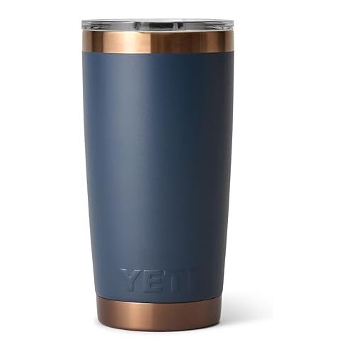 예티 YETI Rambler 20 oz Tumbler, Stainless Steel, Vacuum Insulated with MagSlider Lid, Folds of Honor - Navy