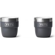 YETI Rambler 4 oz Stackable Cup, Stainless Steel, Vacuum Insulated Espresso/Coffee Cup, 2 Pack, Charcoal