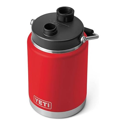 예티 YETI Rambler Half Gallon Jug, Vacuum Insulated, Stainless Steel with MagCap, Rescue Red