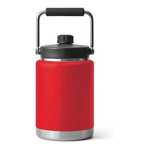 예티 YETI Rambler Half Gallon Jug, Vacuum Insulated, Stainless Steel with MagCap, Rescue Red