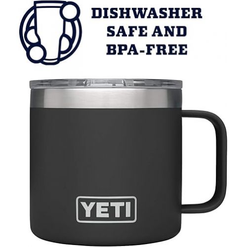 예티 YETI Rambler 14 oz Stainless Steel Vacuum Insulated Mug with Lid