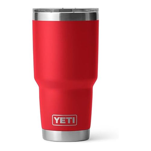 예티 YETI Rambler 30 oz Tumbler, Stainless Steel, Vacuum Insulated with MagSlider Lid, Rescue Red