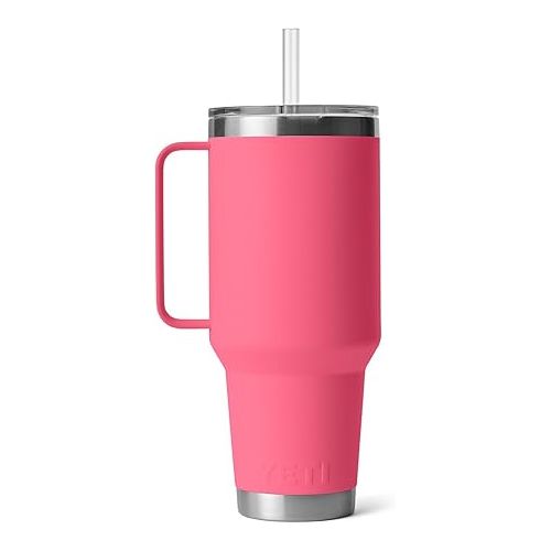 예티 YETI Rambler 42 oz Straw Mug, Vacuum Insulated, Stainless Steel, Tropical Pink