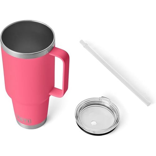 예티 YETI Rambler 42 oz Straw Mug, Vacuum Insulated, Stainless Steel, Tropical Pink