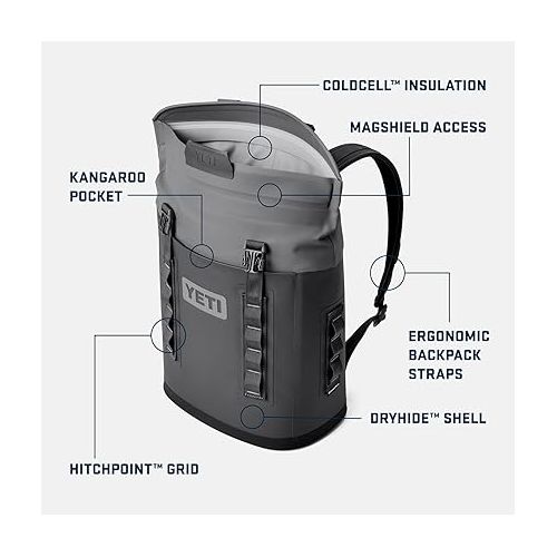 예티 YETI Hopper M12 Soft Cooler Backpack with YETI Sidekick 3L, Navy