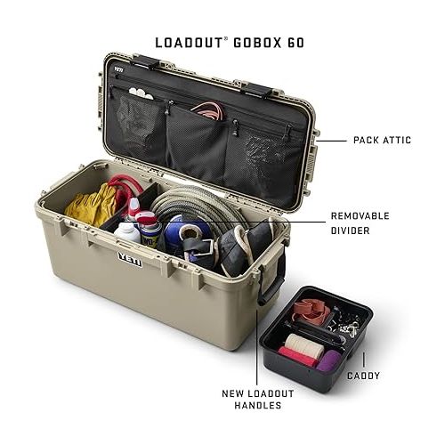 예티 YETI LoadOut 60 GoBox Divided Cargo Case, Charcoal