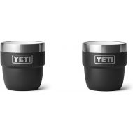 YETI Rambler 4 oz Stackable Cup, Stainless Steel, Vacuum Insulated Espresso/Coffee Cup, 2 Pack, Black
