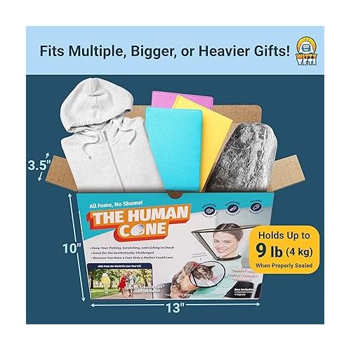 예티 Witty Yeti Hilarious Human Cone Gag Gift Empty Box. Wrap Your Real Present with this Convincing Fake Prank Box for Men or Women. Funny White Elephant Practical Joke for Birthday or Christmas Parties.