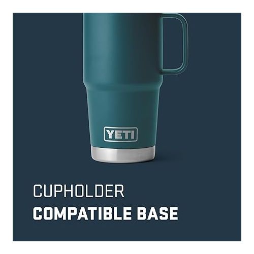 예티 YETI Rambler 20 oz Travel Mug, Stainless Steel, Vacuum Insulated with Stronghold Lid, Agave Teal