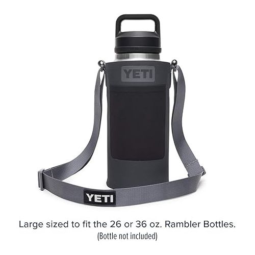 예티 YETI Rambler 36 oz Bottle with YETI Large Bottle Sling Bundle, Charcoal