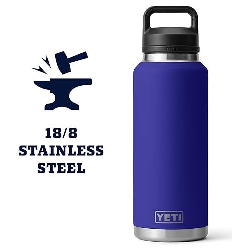 예티 YETI Rambler 46 oz Bottle Retired Color, Vacuum Insulated, Stainless Steel with Chug Cap, Offshore Blue