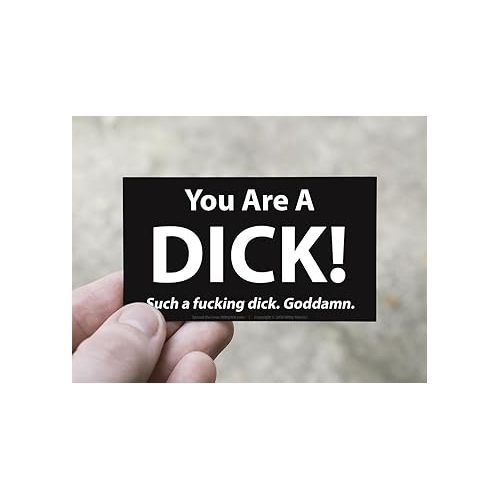 예티 Witty Yeti's You Are a D**K Offensive Business Card 25 Pack. Spread Fun to Friends & Enemies Alike! Funny Gag Gift, Prank & Joke for Fraternities, Naughty Adults Against Humanity & Dirty Santa Parties