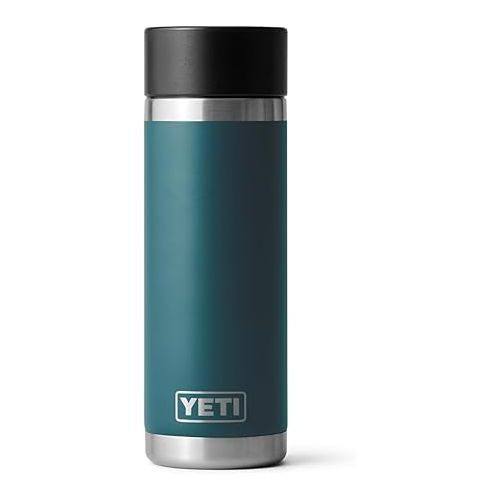 예티 YETI Rambler 18 oz Bottle, Stainless Steel, Vacuum Insulated, with Hot Shot Cap, Agave Teal